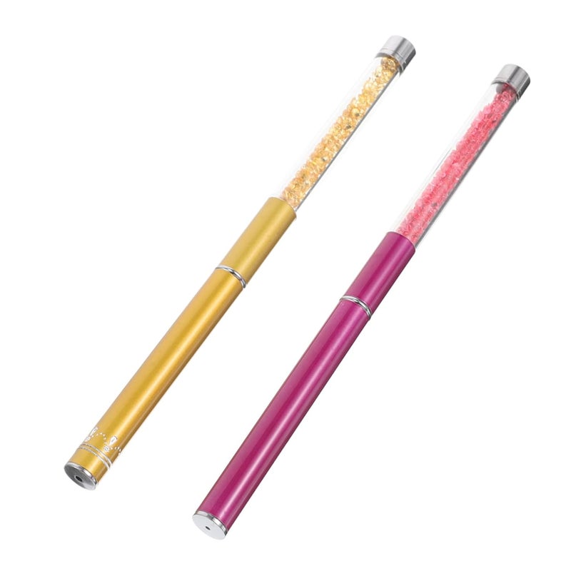 2Pcs Rhinestone Eyelash Brushes with Caps Spiral Lash Applicator Tool for Effortless Curling - Image 1